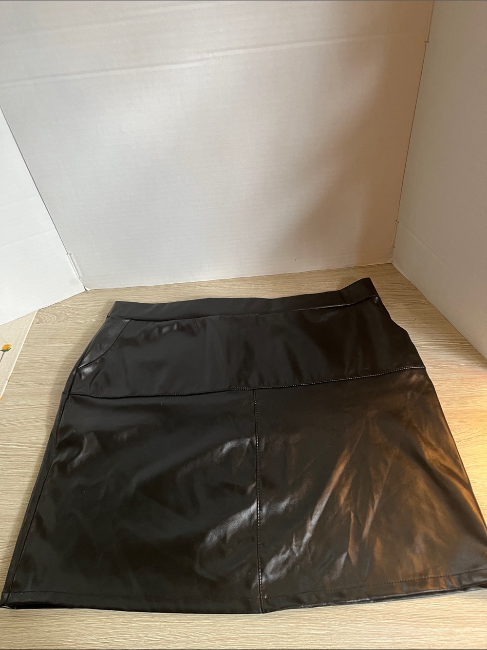 Classic Black Faux Leather Mini Skirt